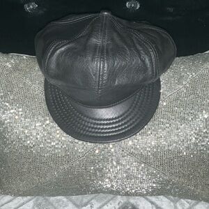 Wilsons Black Leather Page Boy Hat